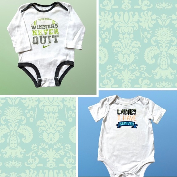 ⭐️ 5 for $25 Set of 2 Baby Onesies Size 6-9 Months - Picture 1 of 9